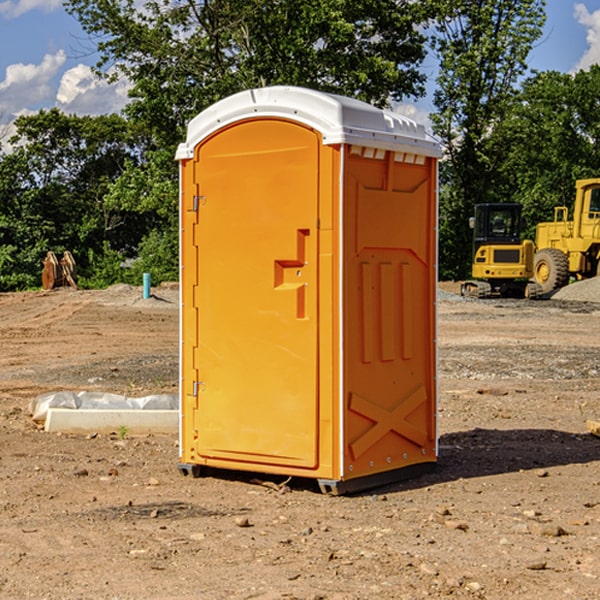 how often are the portable restrooms cleaned and serviced during a rental period in Broaddus